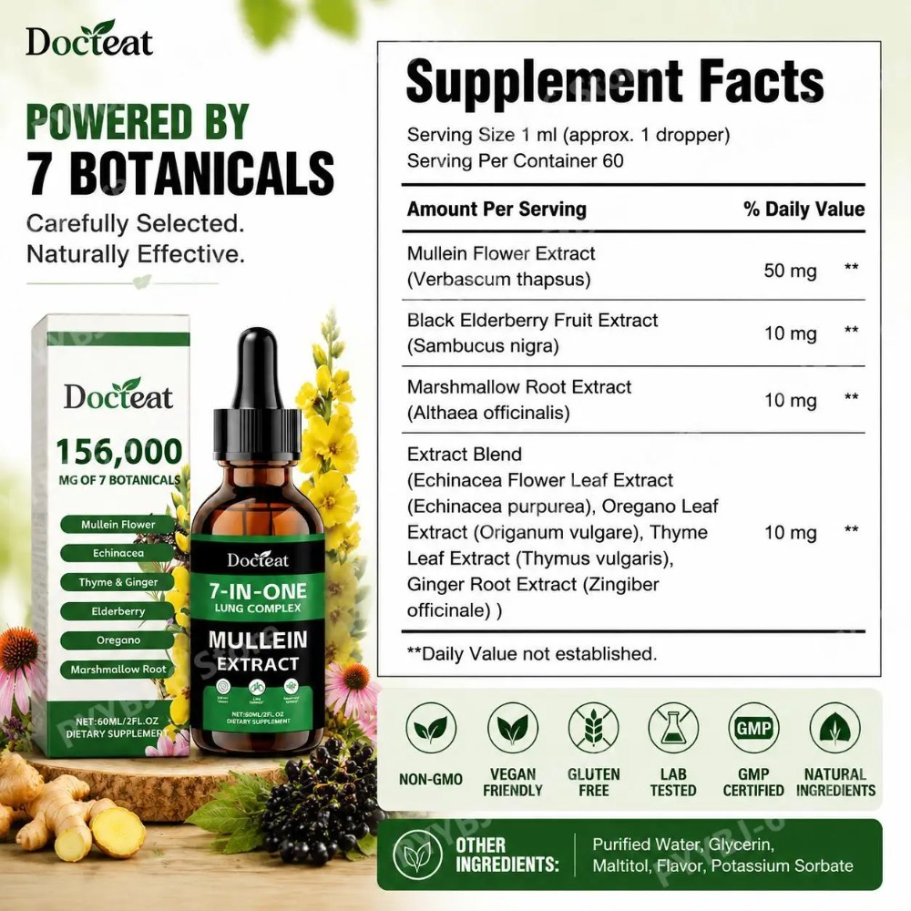 Docteat 7-in-1 Mullein Extract - Herbal And Wellness review and price