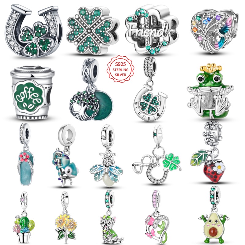 925 Sterling Silver Green Four - Red Clover Flower review and price
