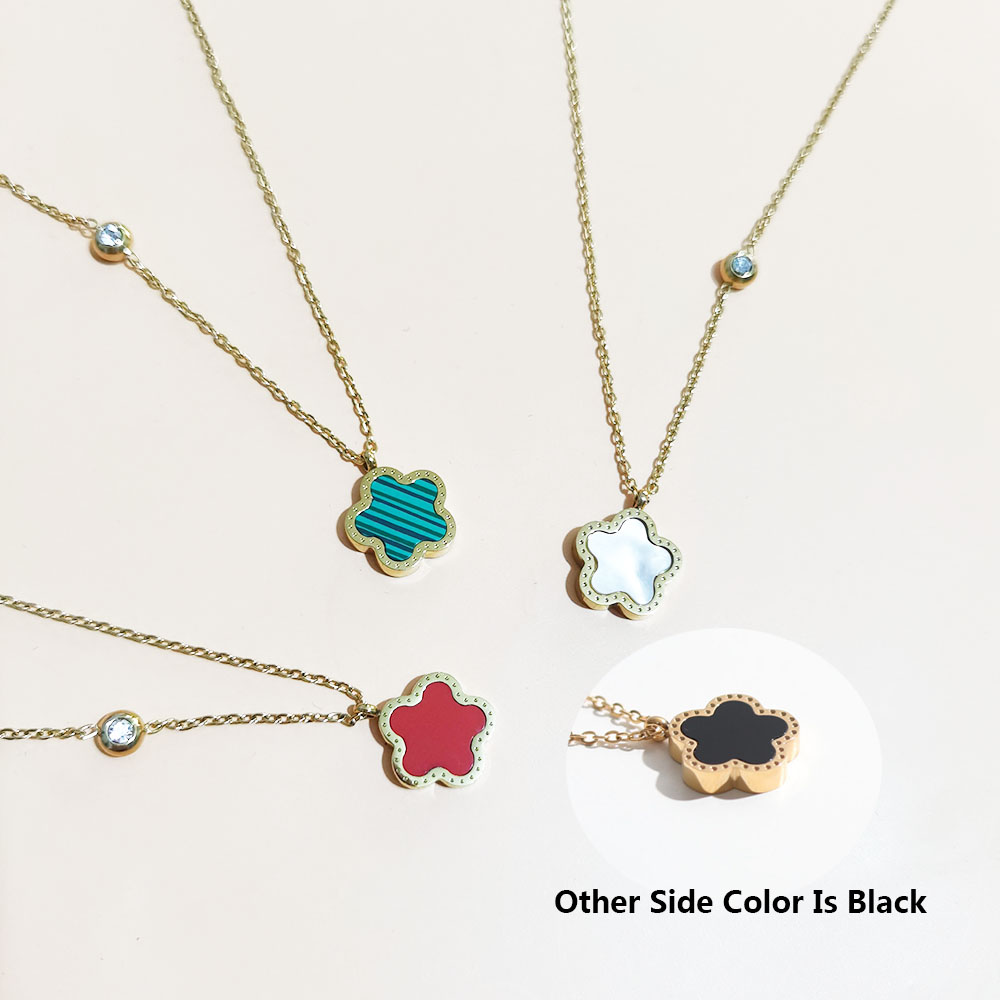 Stainless Steel 18K Gold Plate - Red Clover Flower review and price
