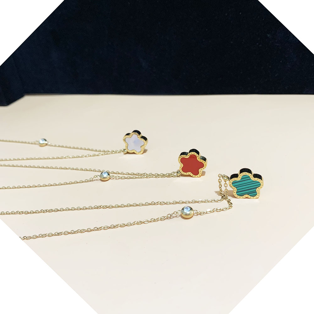 Stainless Steel 18K Gold Plate - Red Clover Flower review and price