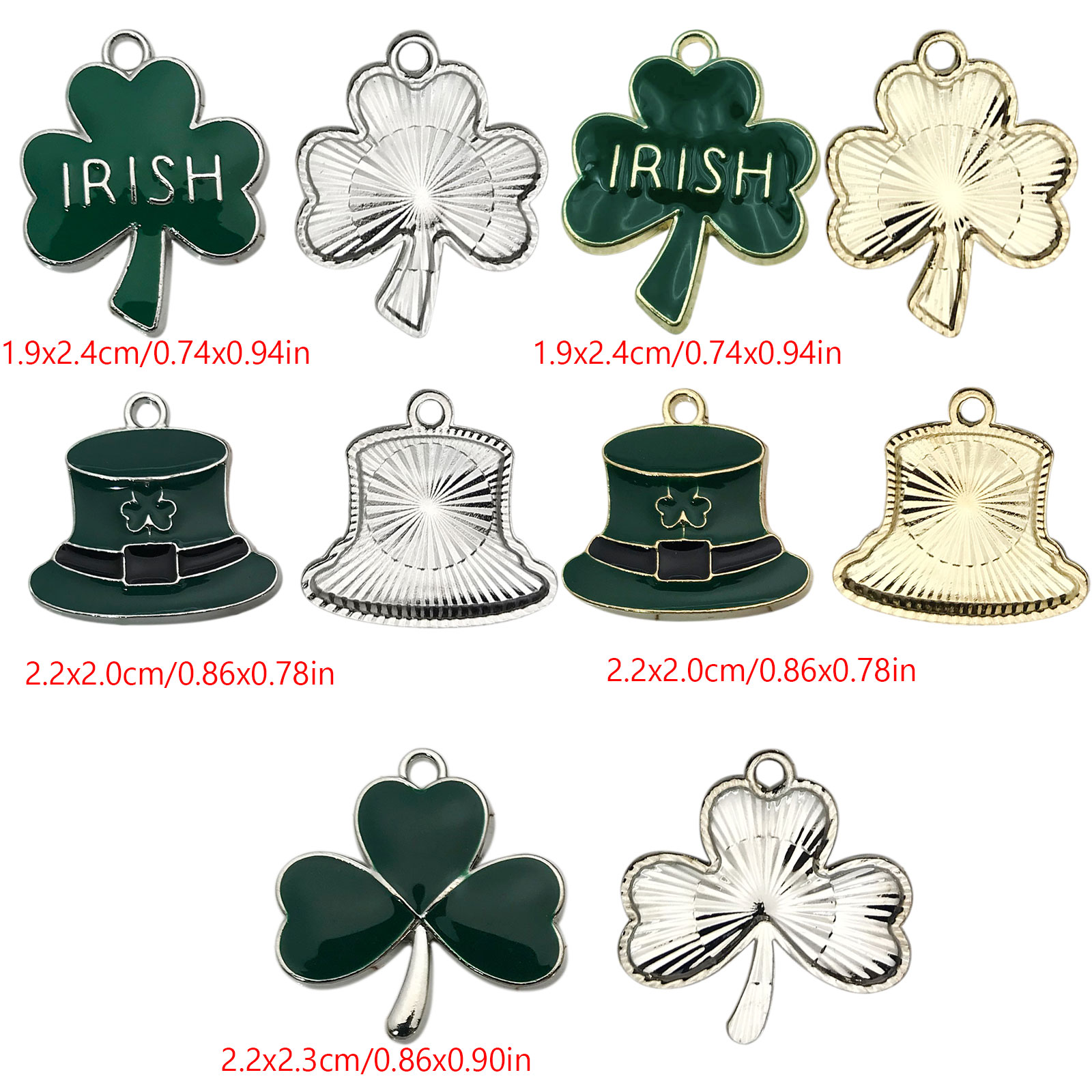 10/14pcs Enamel Green Lucky Cl - Red Clover Flower review and price