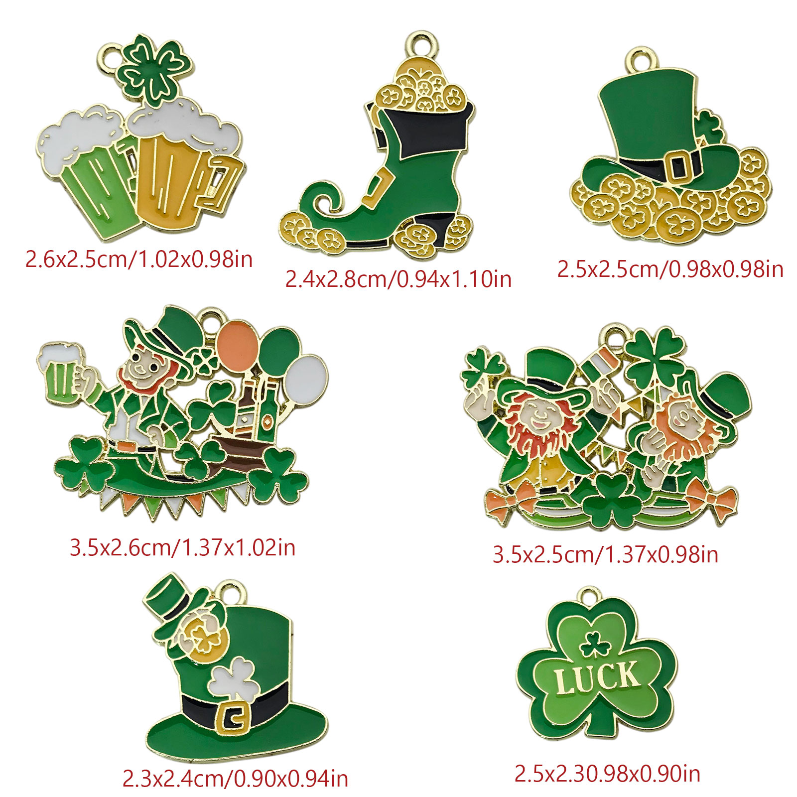 10/14pcs Enamel Green Lucky Cl - Red Clover Flower review and price