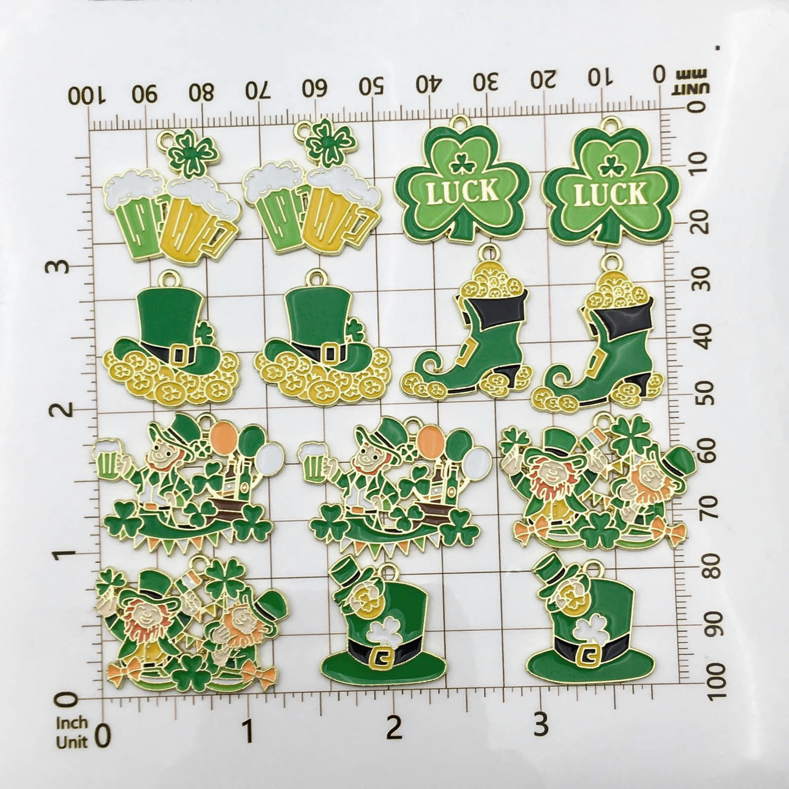 10/14pcs Enamel Green Lucky Cl - Red Clover Flower review and price