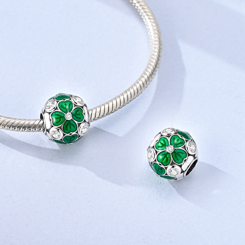 New 925 Sterling Silver Green  - Red Clover Flower review and price