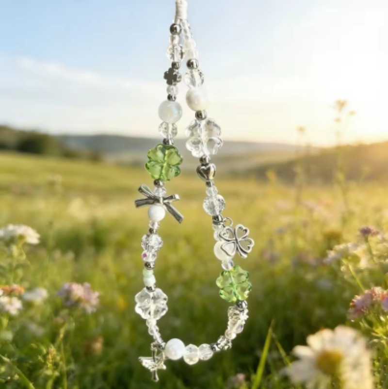 Korean Style Cute Green Lucky  - Red Clover Flower review and price