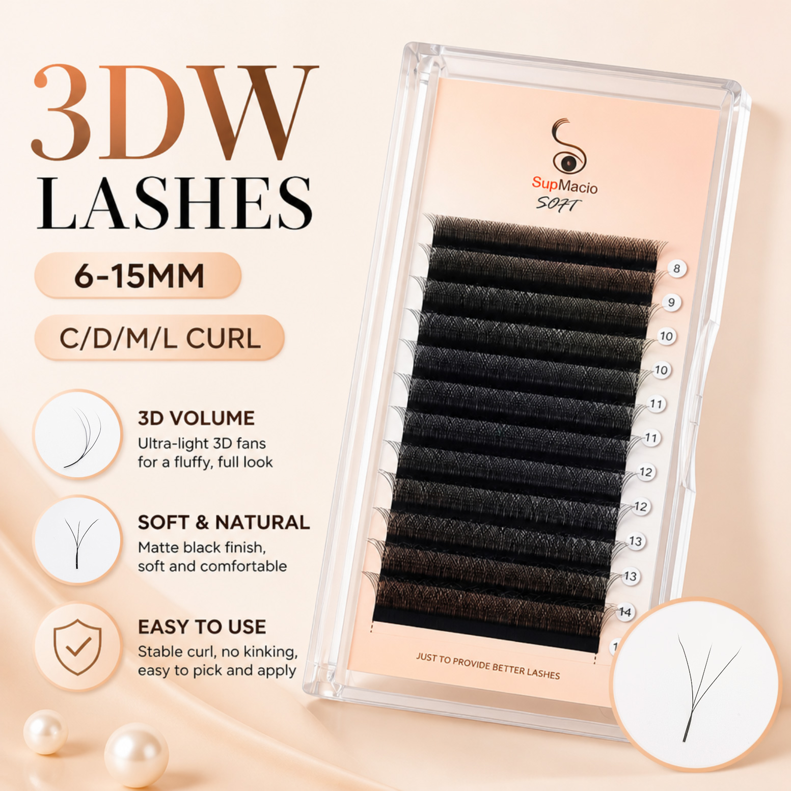 3d W Eyelashes Lash Extension  - Red Clover Flower review and price